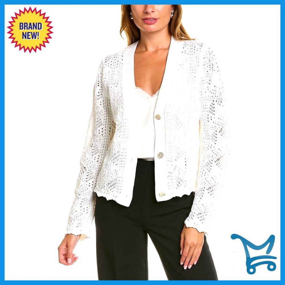 Lace Stitch Cardigan, Long Sleeve, Button Front, Polyester Blend, Layering